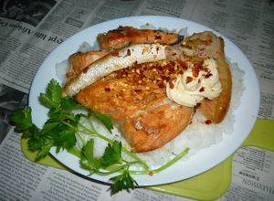 銀鮭のアラで焼き鮭のカフェ丼-レシピのメイン写真