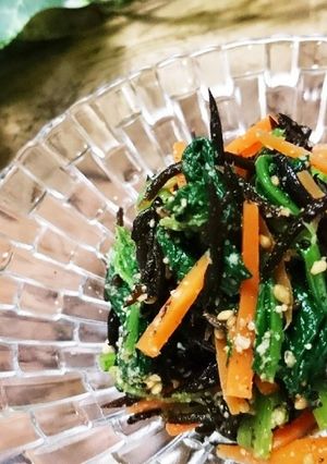 さっぱり♪ほうれん草とひじきの胡麻和え-レシピのメイン写真