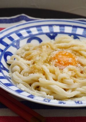 冷凍うどんでカンタン★カルボナーラうどん-レシピのメイン写真