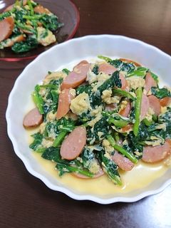 ほうれん草とウインナーのマヨ醤油炒め-レシピのメイン写真