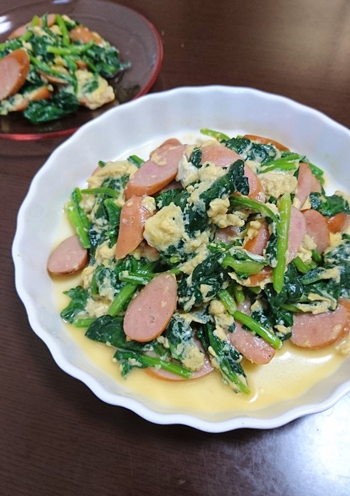 ほうれん草とウインナーのマヨ醤油炒め-レシピのメイン写真
