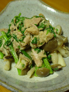 ☆春菊としめじとツナの麺つゆ和え-レシピのメイン写真