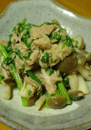 ☆春菊としめじとツナの麺つゆ和え-レシピのメイン写真
