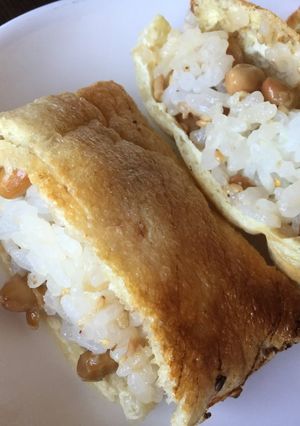 納豆おかかご飯のお稲荷さん風-レシピのメイン写真