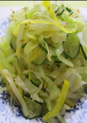 新発田市人気給食レシピ！たくあん和え-レシピのメイン写真