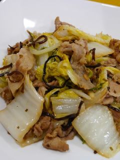 白菜と豚肉の塩こんぶ炒め【JA福岡市】-レシピのメイン写真