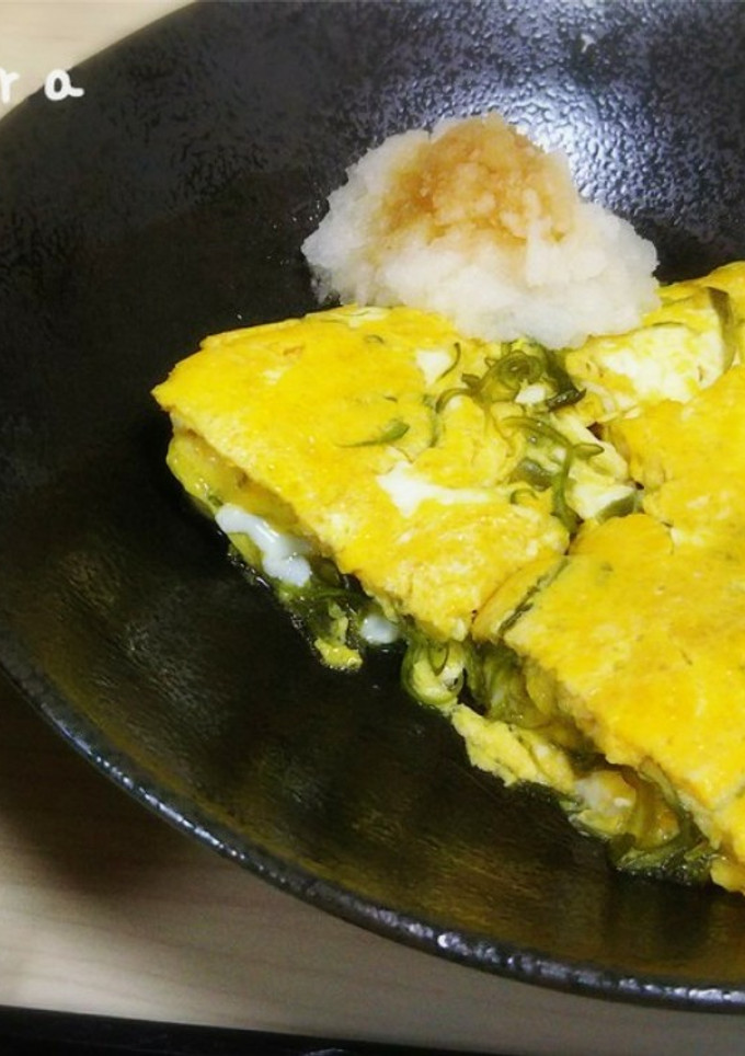 ＊朝食に簡単＊とろとろめかぶの玉子焼き-レシピのメイン写真