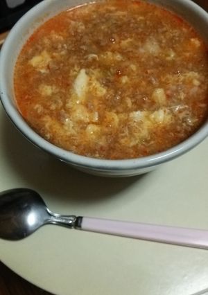 ひき肉と卵の旨辛スープ-レシピのメイン写真