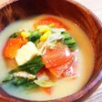 バター香る♬春キャベツの豆乳味噌汁♡
