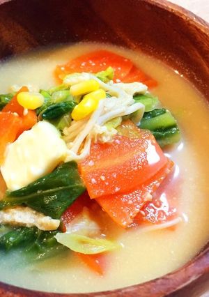 バター香る♬春キャベツの豆乳味噌汁♡-レシピのメイン写真