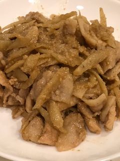 豚肉とごぼうのゴマみそ炒め!濃いめ。-レシピのメイン写真