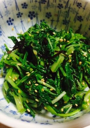 ごま油香る水菜の塩昆布和え-レシピのメイン写真