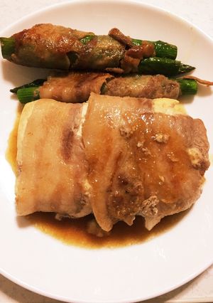 簡単☆生姜焼き風肉巻き豆腐ステーキ-レシピのメイン写真