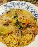 揚げそば☆麺を焼いた揚げそば～簡単！