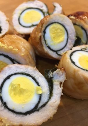 【お弁当に】龍眼巻【うずら卵とささみ】-レシピのメイン写真