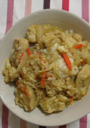 ダイエット&節約♪凍らせた豆腐で親子丼風-レシピのメイン写真