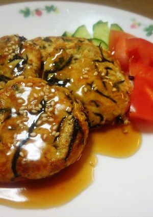 豆腐とひじきのハンバーグ甘酢あん-レシピのメイン写真