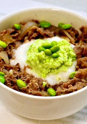 夏の、ずんだ牛丼-レシピのメイン写真