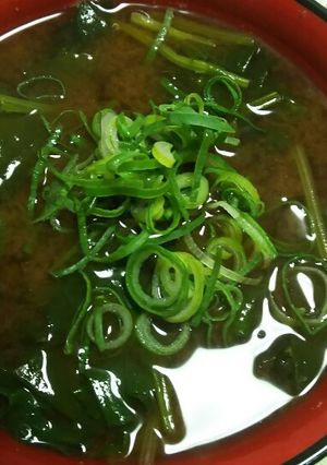 ほうれんそうと葱の味噌汁-レシピのメイン写真