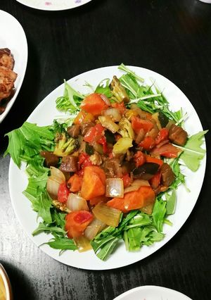 彩り炒め野菜で黒酢マリネ-レシピのメイン写真