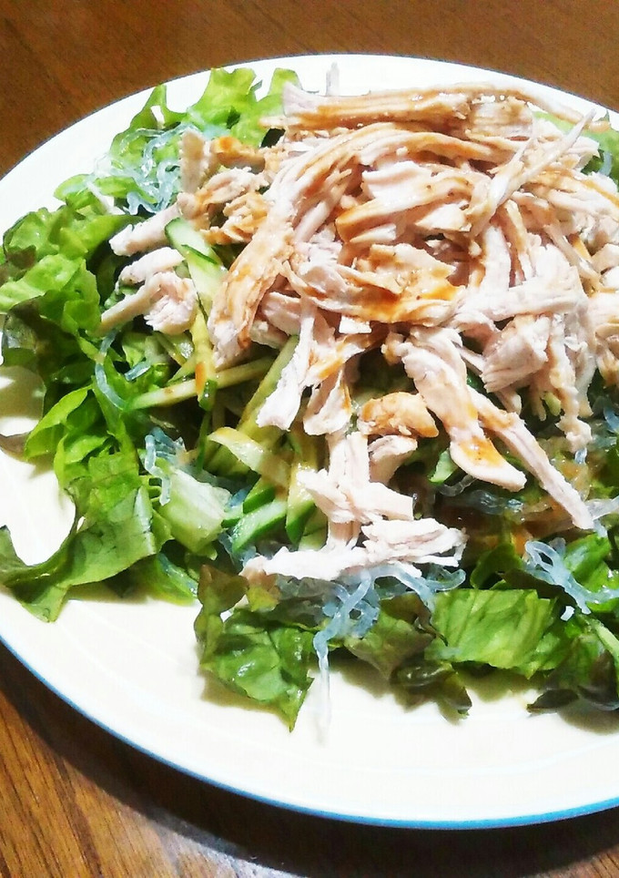 冷やし中華のゴマダレで棒棒鶏サラダ-レシピのメイン写真