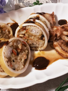 冷凍御飯とお餅なのに濃厚ダレで絶品イカ飯-レシピのメイン写真