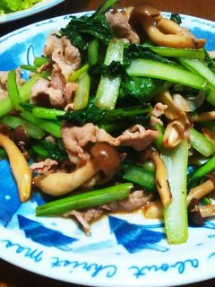 ヘルシー!豚肉と小松菜の辛子醤油炒め-レシピのメイン写真