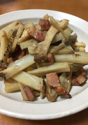 れんこんベーコンきのこのきんぴら-レシピのメイン写真