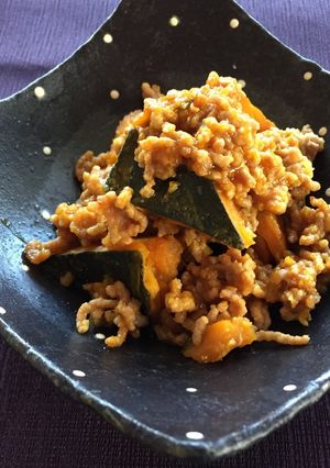 かぼちゃとひき肉の煮物 ☆☆-レシピのメイン写真