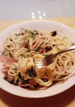 水菜とベーコンの和風スパゲッティ-レシピのメイン写真