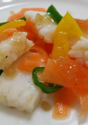お弁当に☆いか＆カラフル野菜*黒酢マリネ-レシピのメイン写真