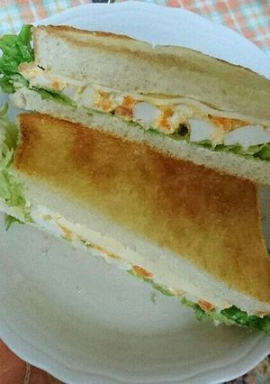 簡単❢冷凍食パンでホットたまごサンド♪-レシピのメイン写真