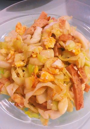タイ料理: キャベツと卵のナンプラー炒め-レシピのメイン写真