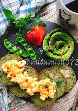 お砂糖なし低糖質☆大豆よもぎパンケーキ-レシピのメイン写真