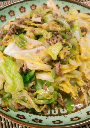 ❀春キャベツとひき肉のごま味噌炒め❀-レシピのメイン写真