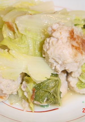 鶏だんごと白菜の酒蒸し♪-レシピのメイン写真