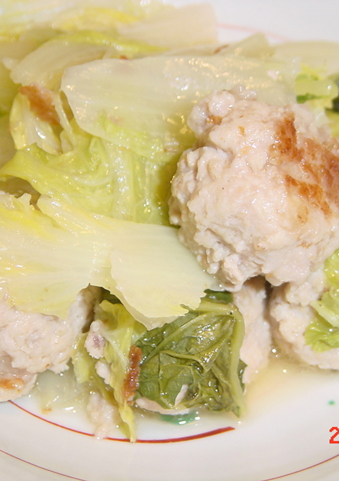 鶏だんごと白菜の酒蒸し♪-レシピのメイン写真