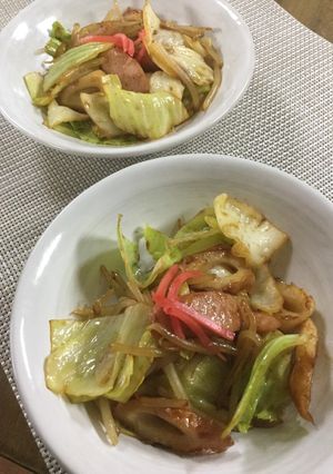 キャベツとウインナーのソース炒め♡-レシピのメイン写真