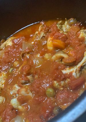 手羽元と豆のトマト煮込み！電気圧力鍋-レシピのメイン写真