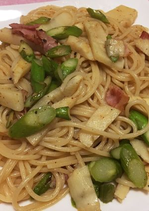 【10分キッチン】旬の食材の焼きパスタ-レシピのメイン写真