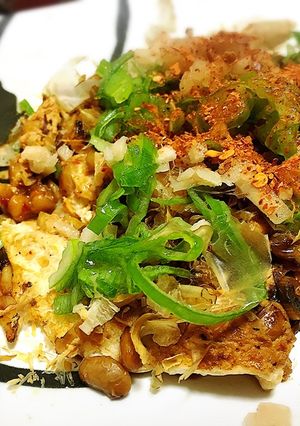 高タンパク低カロ！ 納豆キムチお好み焼き-レシピのメイン写真