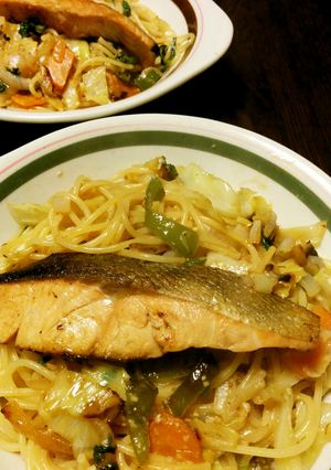 鮭のちゃんちゃんパスタ-レシピのメイン写真