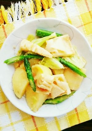 たけのこ新じゃがの温サラダ♡﻿明太バター-レシピのメイン写真