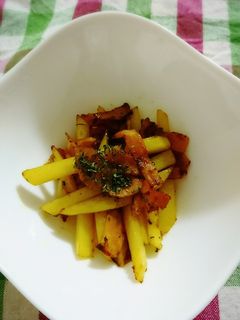 お弁当に!じゃがいもベーコンのカレー炒め-レシピのメイン写真