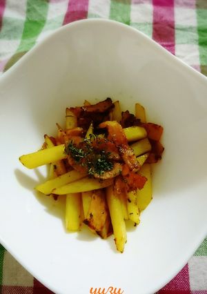 お弁当に！じゃがいもベーコンのカレー炒め-レシピのメイン写真