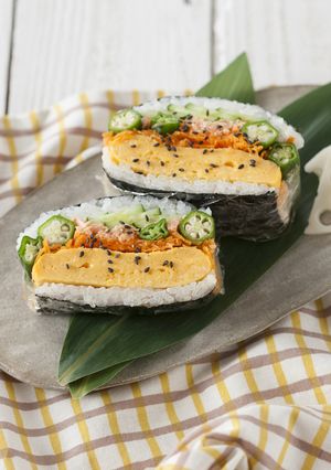 厚焼き卵とオクラの萌え断おにぎらず-レシピのメイン写真