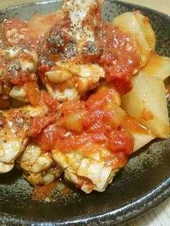 洋風煮物♡手羽元と大根の簡単トマト煮-レシピのメイン写真