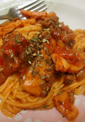 肉ナポリタンスパゲッティ　レトルト編-レシピのメイン写真