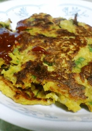 ひよこ豆粉と大根おろしのカレー焼き-レシピのメイン写真
