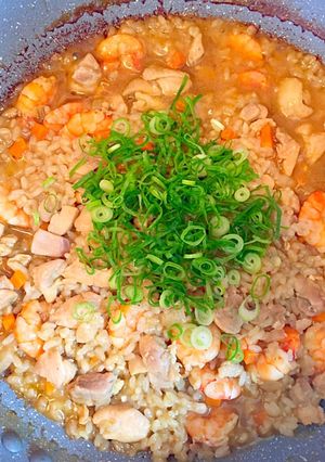 簡単カレー風味海老と鶏肉のパエリア-レシピのメイン写真
